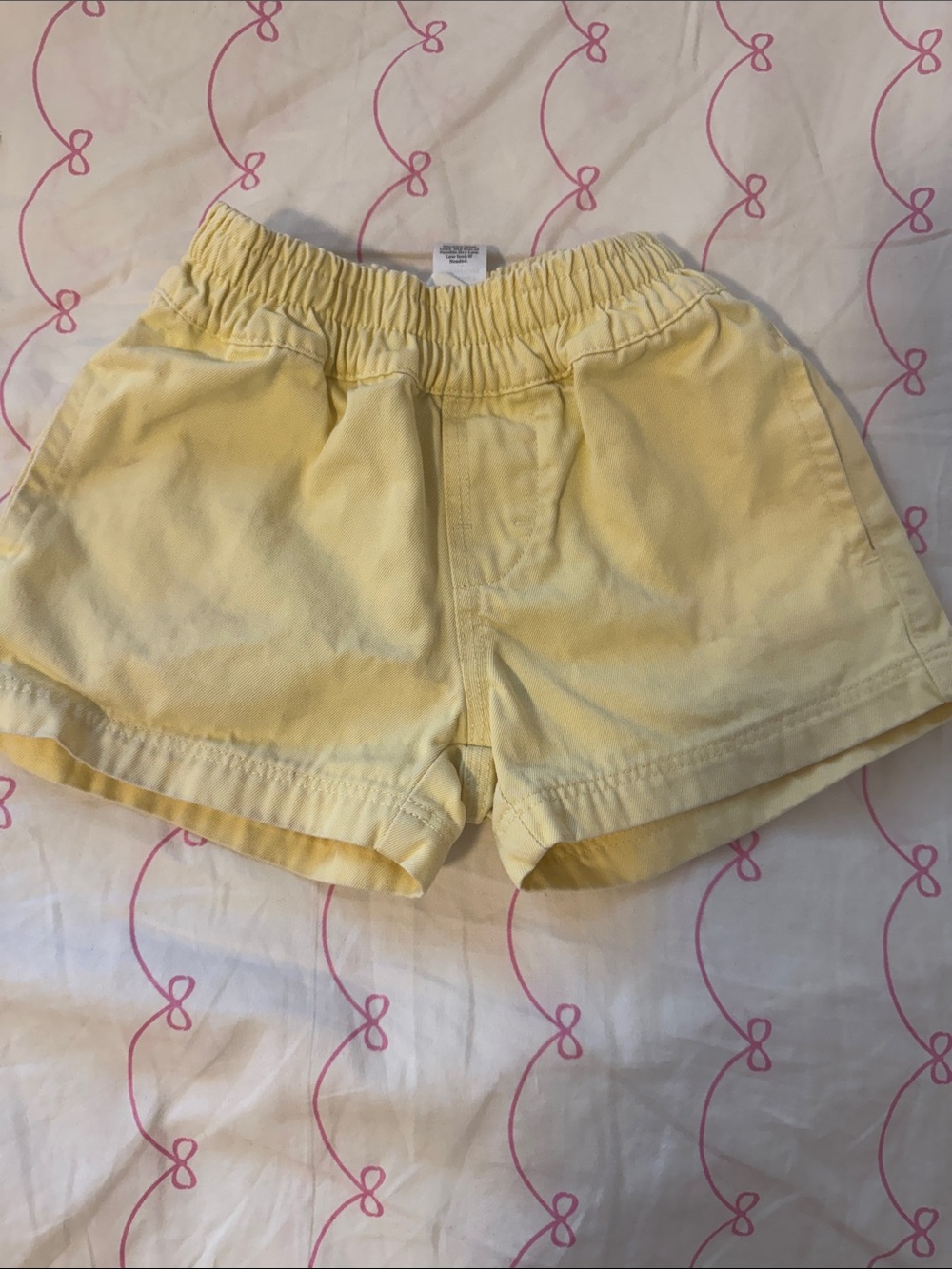 The Beaufort Bonnet Company Pale Yellow Elastic-Waist Cotton Shorts